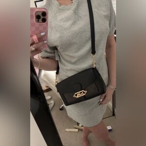 Coach Black Signature Crossbody with Gold Hardware